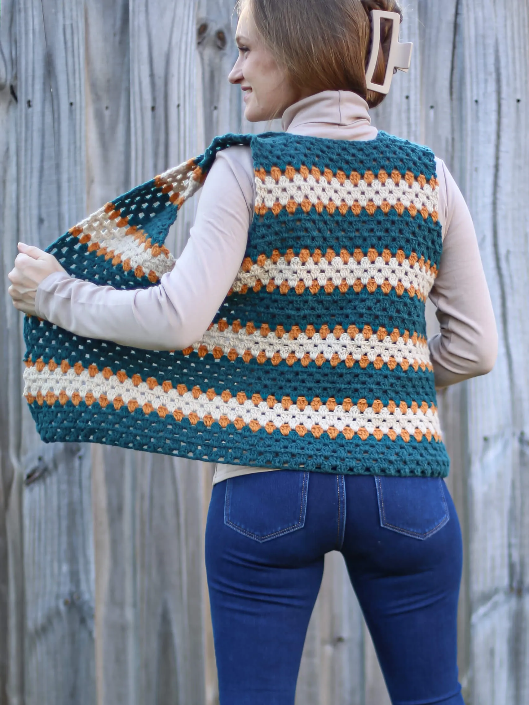 Crochet Kit - Retro Striped Granny Vest