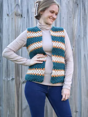 Crochet Kit - Retro Striped Granny Vest