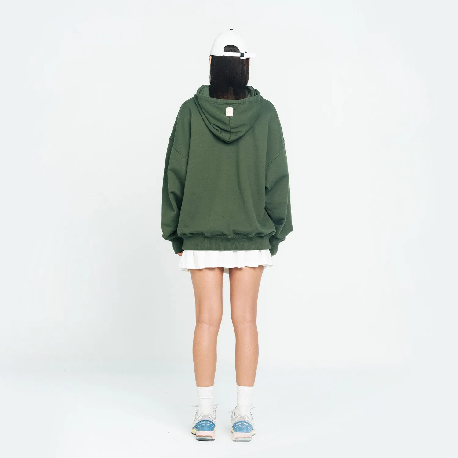 Curvy Logo Hoodie - Military Green