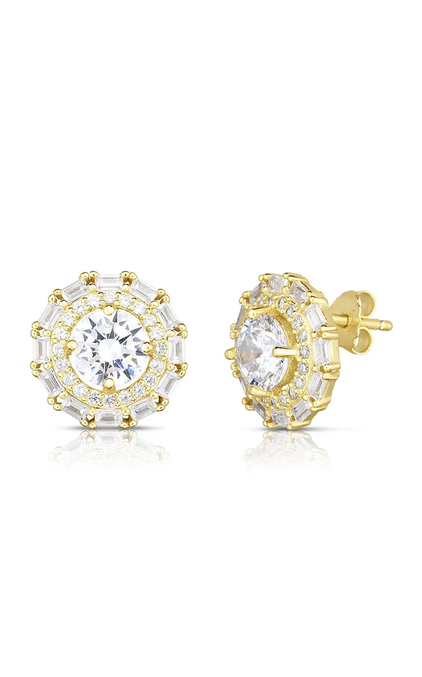 CZ Round Cut Stud Earring