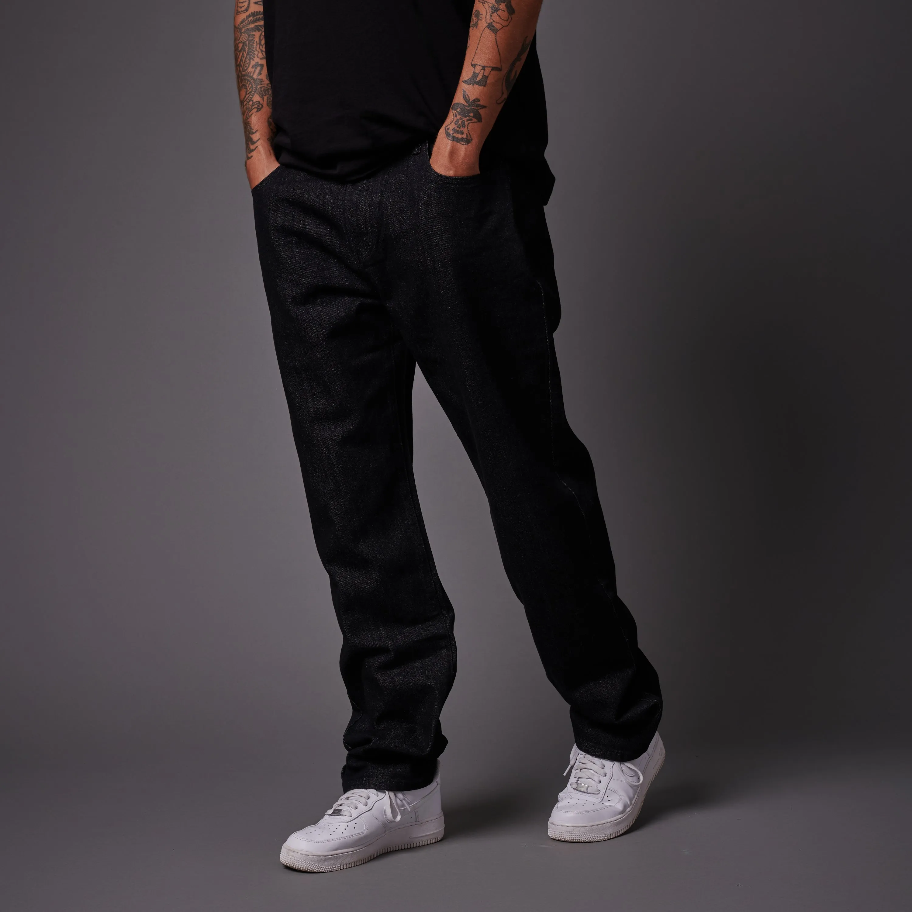 Denim 5 Pockets Pants Black