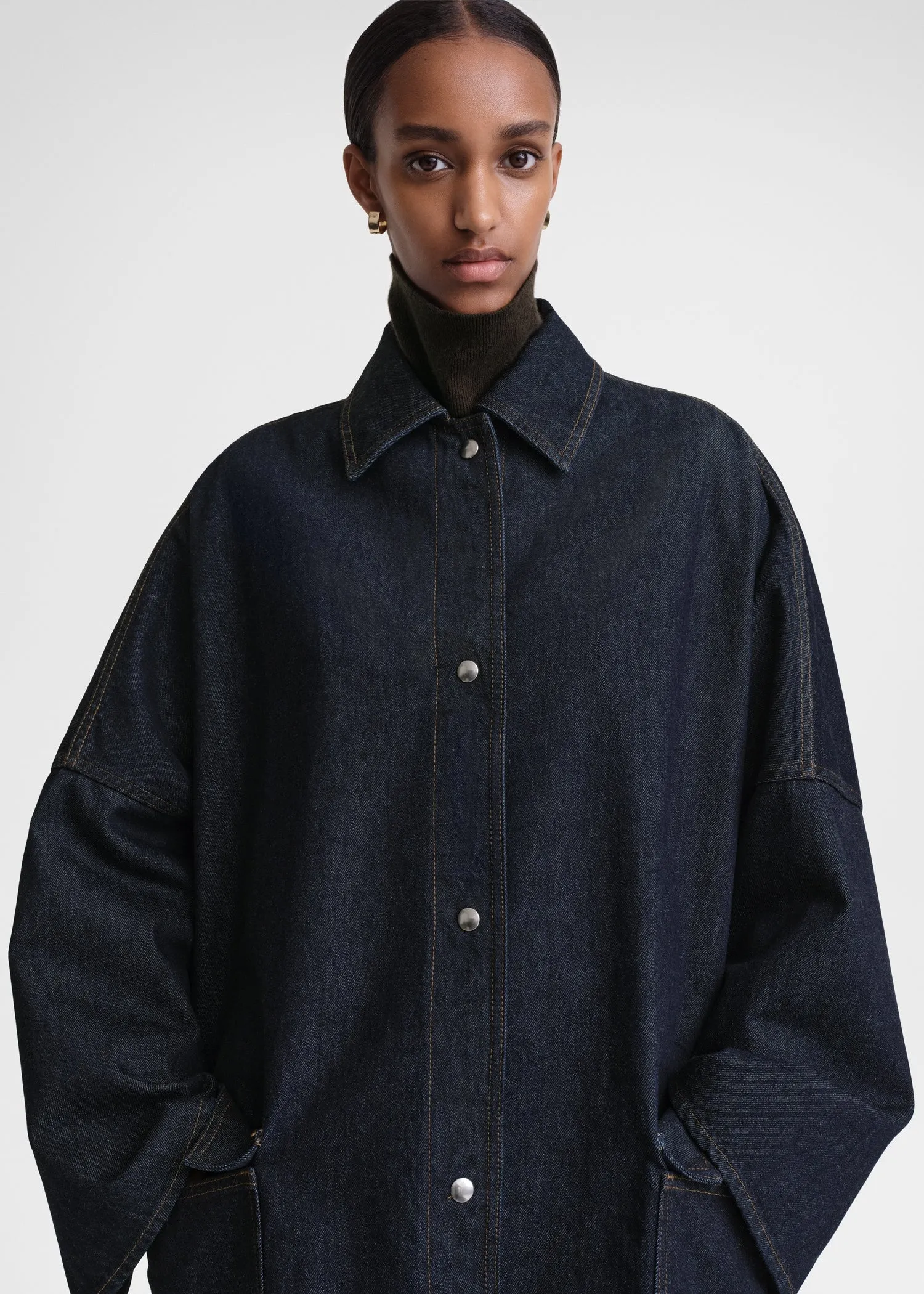 Denim overshirt jacket raw blue