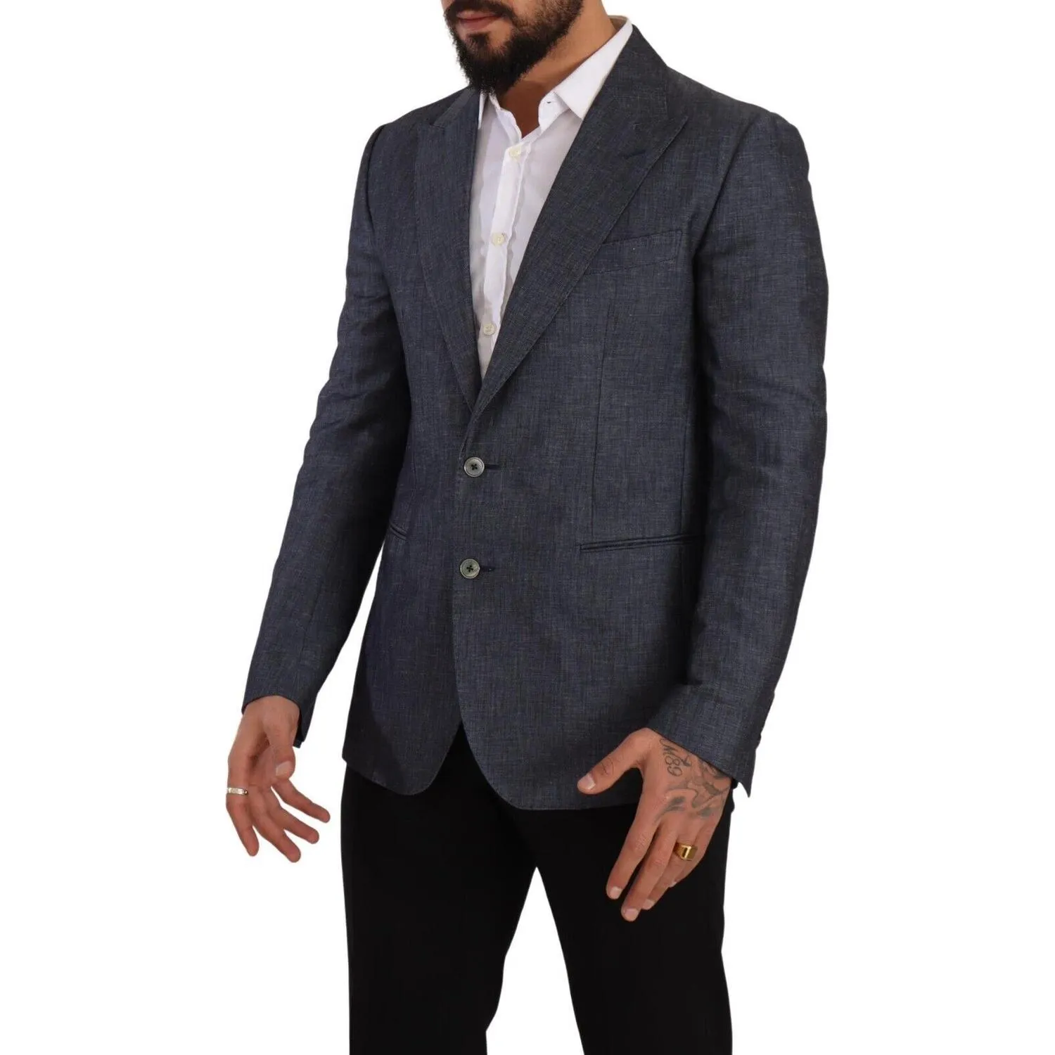 Dolce & Gabbana Elegant Slim Fit Two-Button Blue Blazer