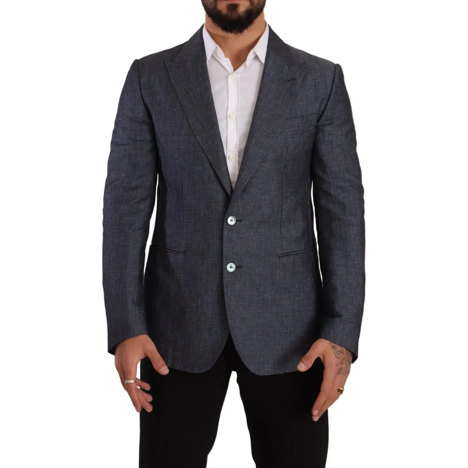 Dolce & Gabbana Elegant Slim Fit Two-Button Blue Blazer