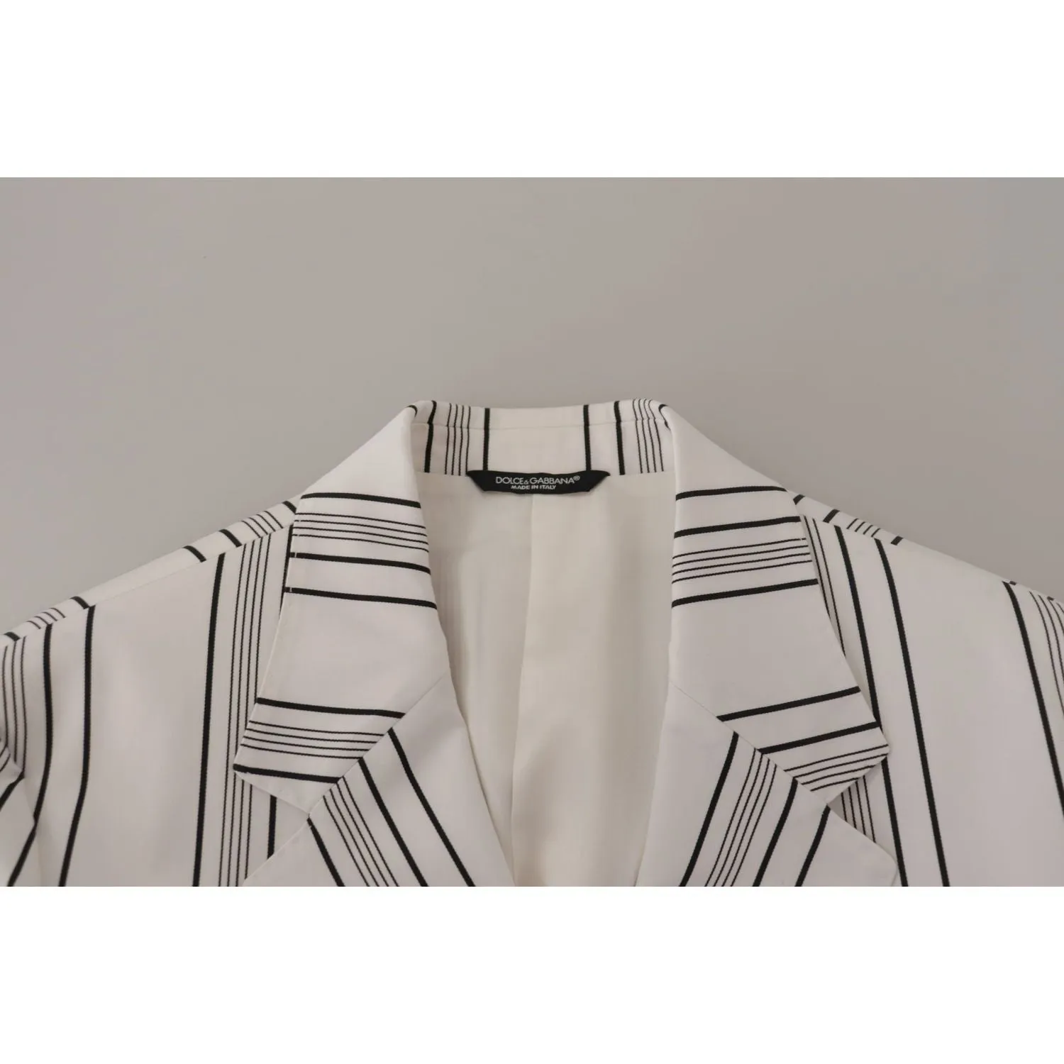 Dolce & Gabbana Elegant Striped Cotton Blend Blazer