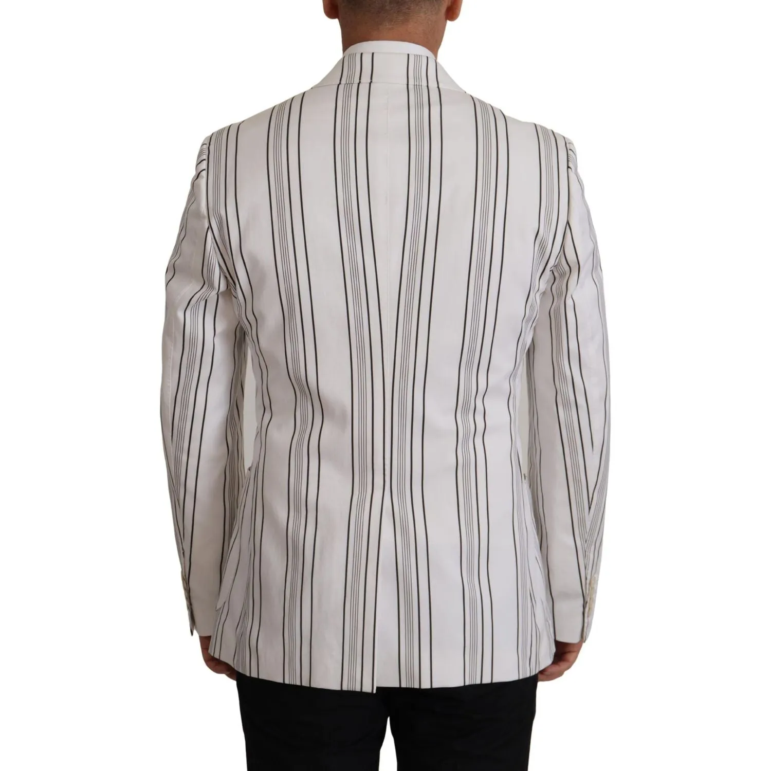 Dolce & Gabbana Elegant Striped Cotton Blend Blazer