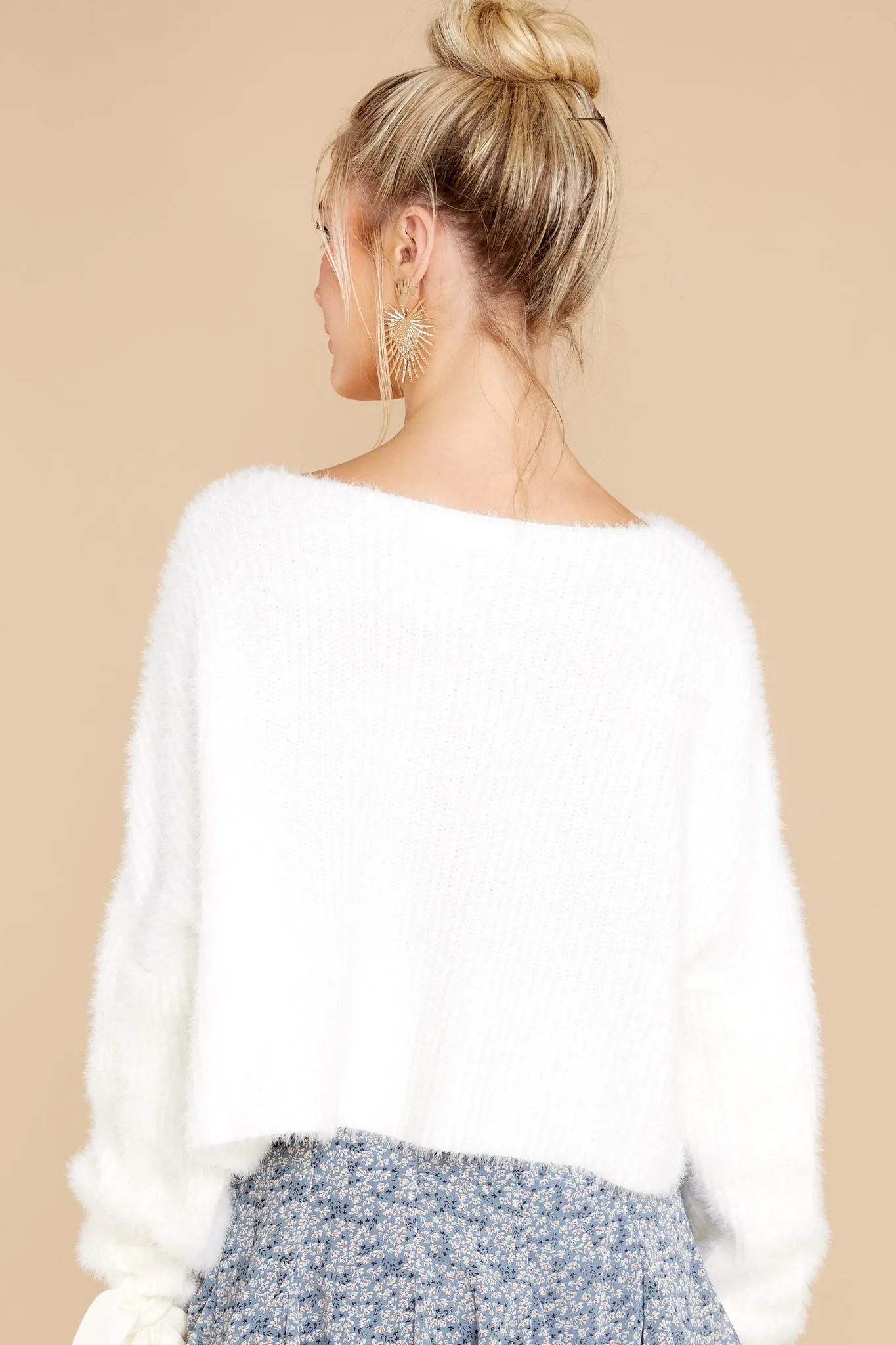 Don't Miss Out Ivory Eyelash Sweater