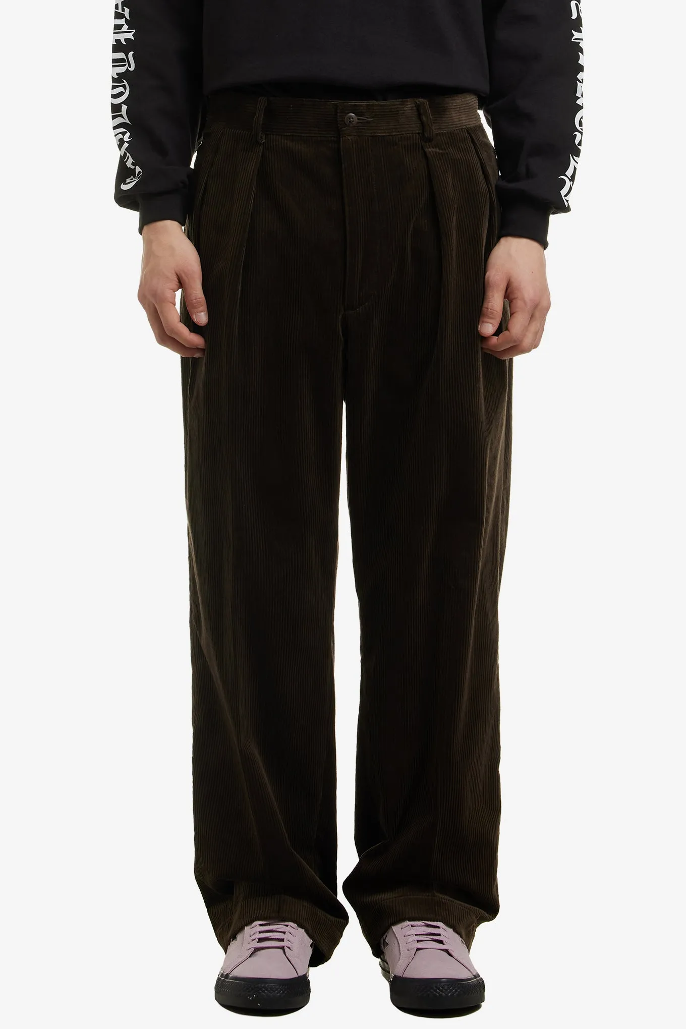 DOUBLE PLEATED CORDUROY TROUSERS