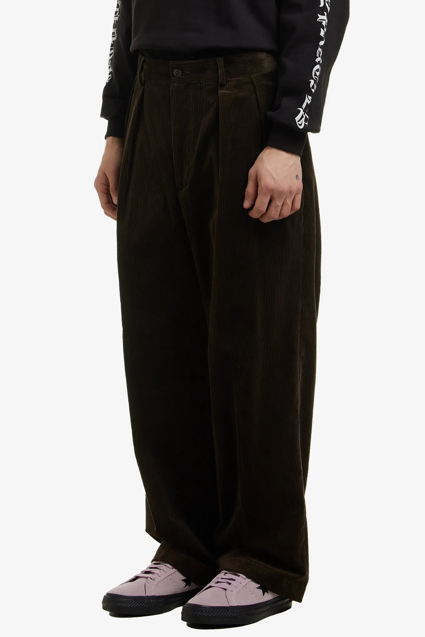 DOUBLE PLEATED CORDUROY TROUSERS