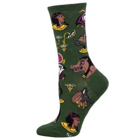 Egyptian Deities (Green) Crew Sock S/M