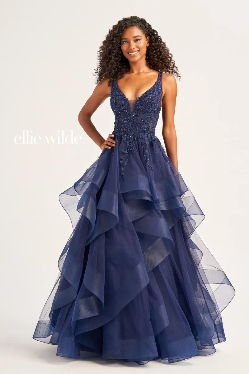 Ellie Wilde Tiered Ball Gown EW35119