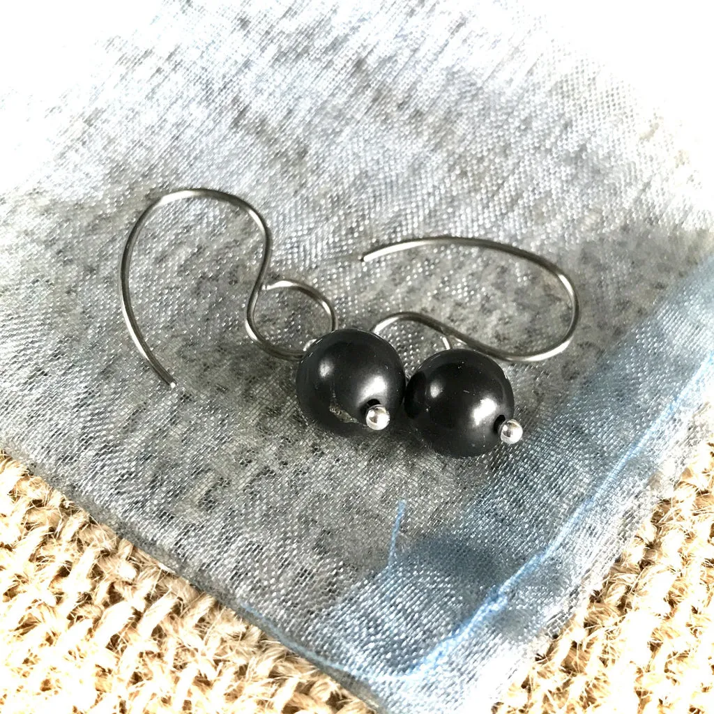 Essential Shungite Earrings, Simple Style, Choice of Ear Wires