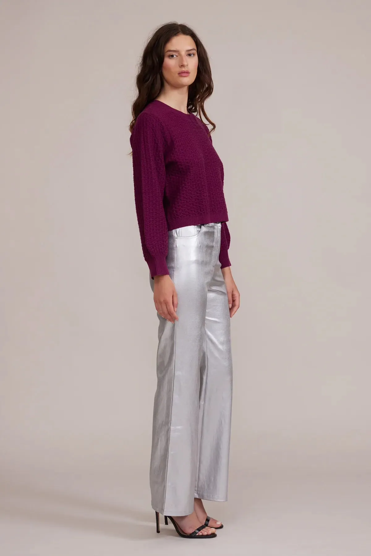 Faux Leather Pants - Silver