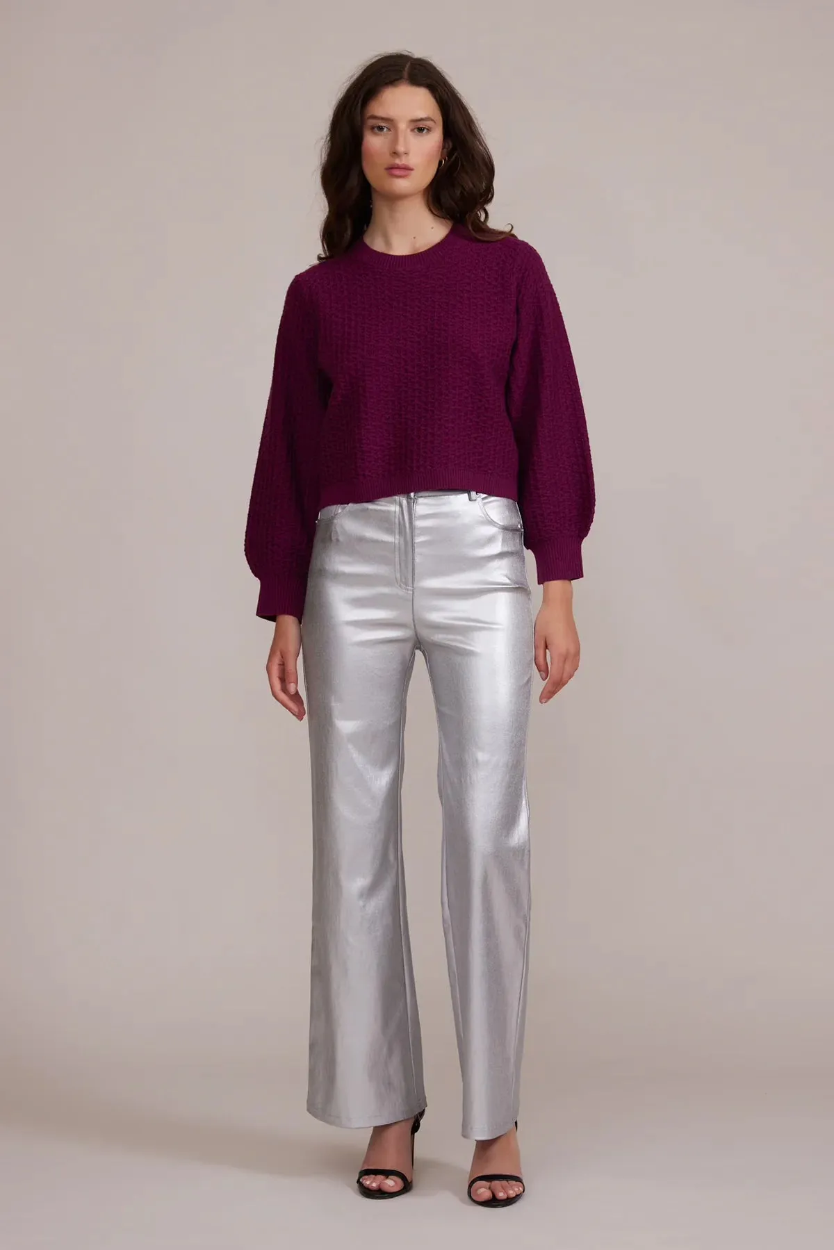 Faux Leather Pants - Silver