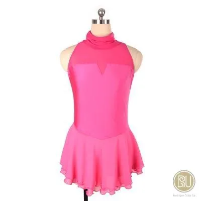 Figure Skating Dress Plain Lycra & Mesh Sleeveless Available in 10   Colors