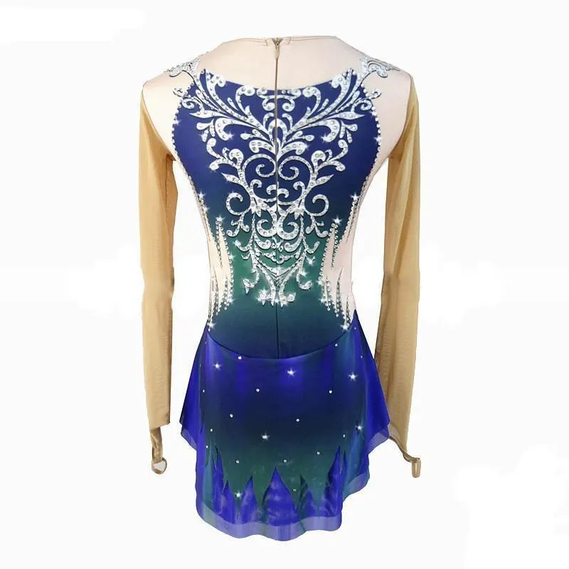 Figure Skating Dress Royal Scrolls BSU3182.33