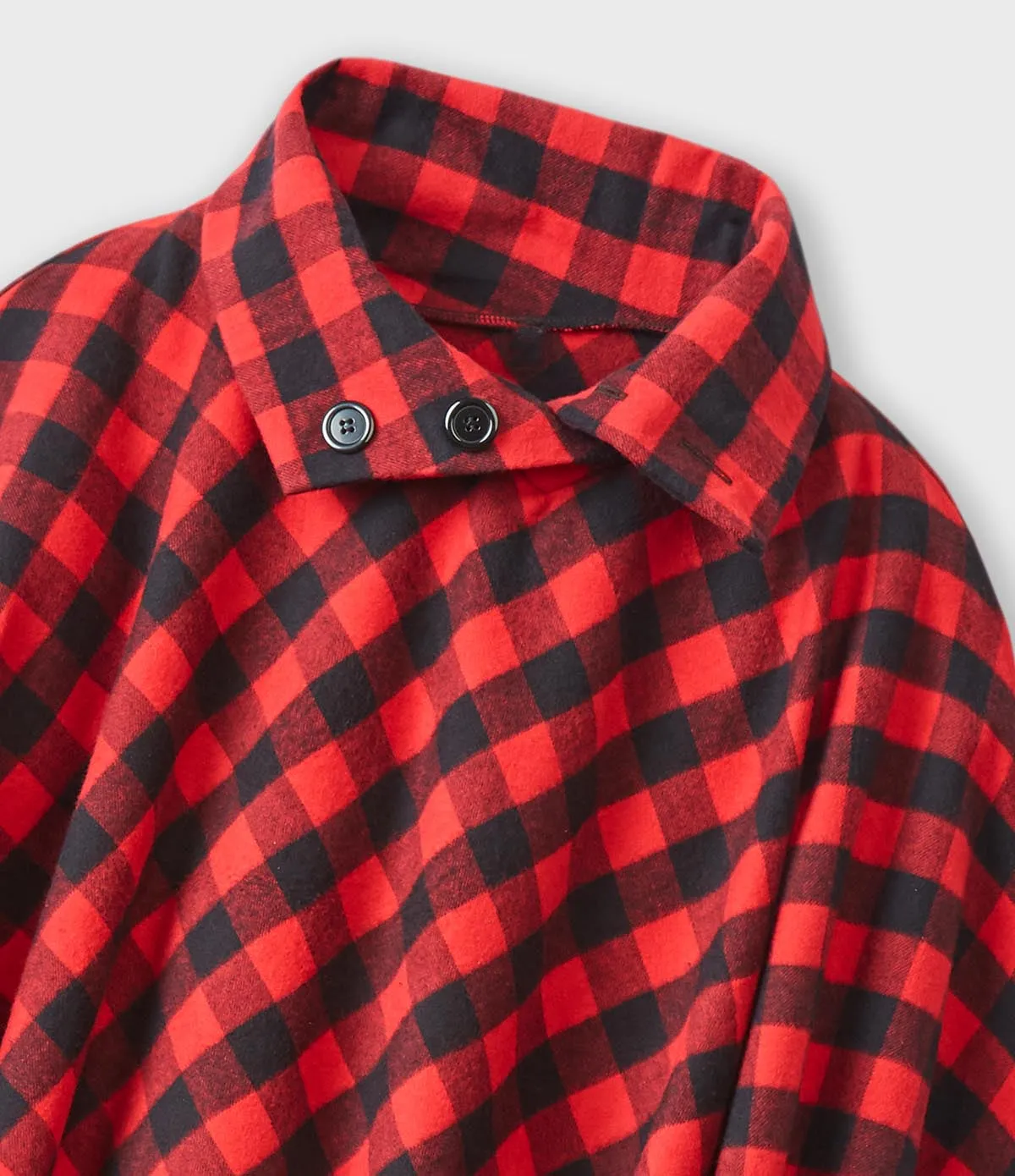 Flannel Poncho - Red Buffalo