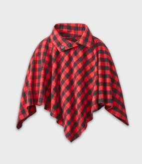 Flannel Poncho - Red Buffalo