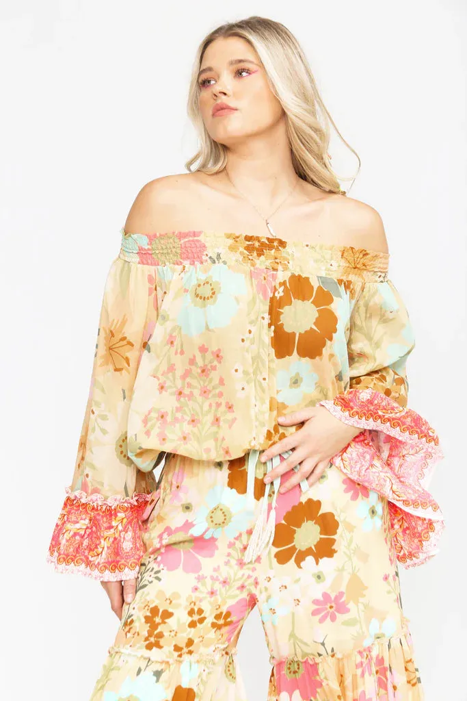 Floral Off Shoulders Shirt