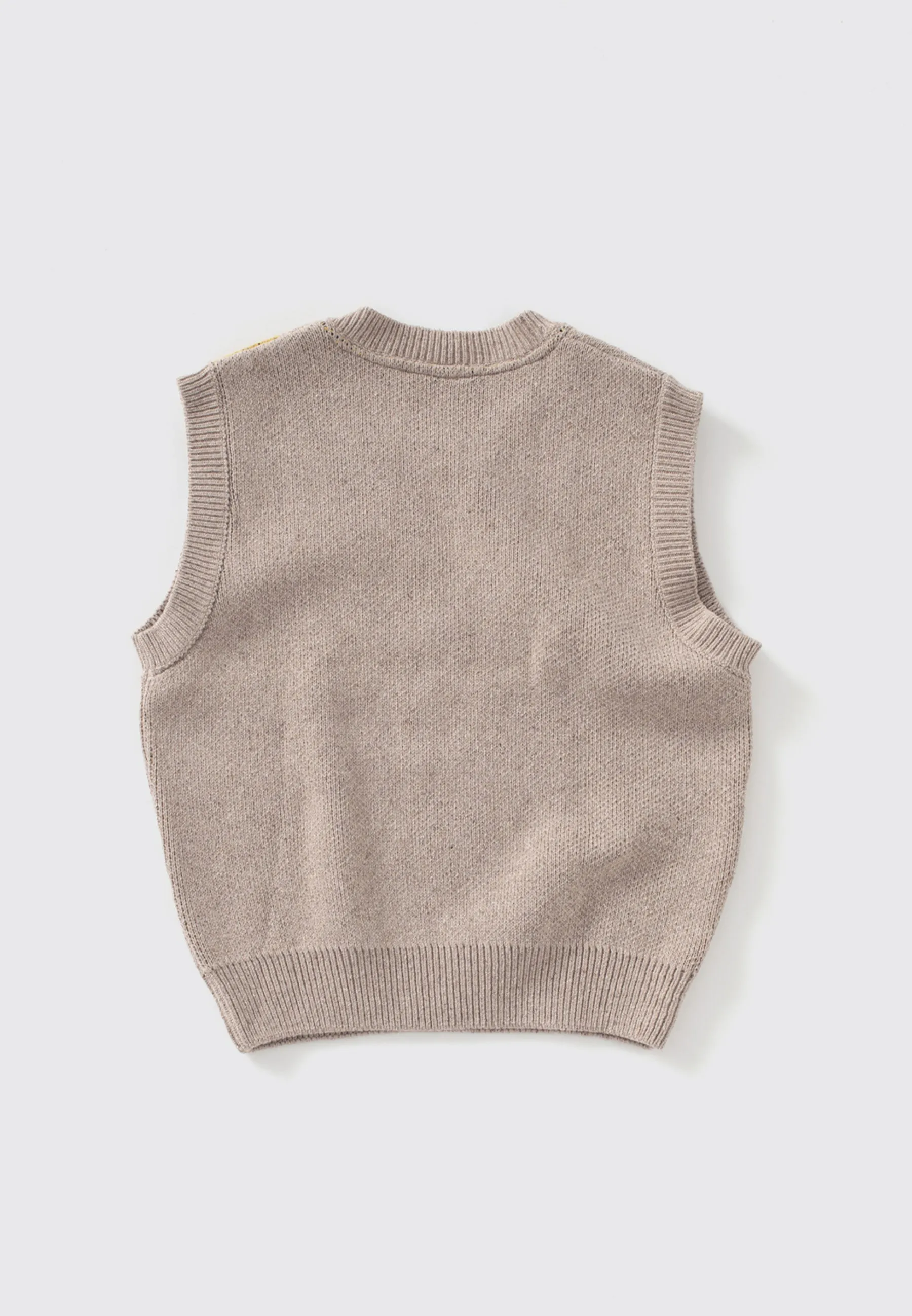 Flower Boner Knit Crew Neck - Beige