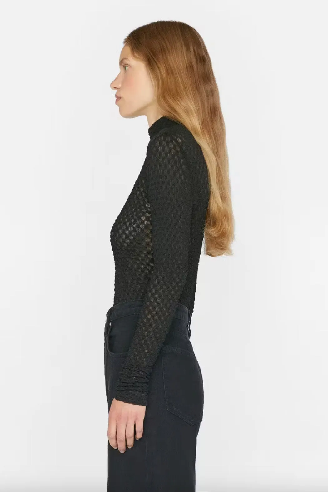 Frame - Mesh Lace Turtleneck