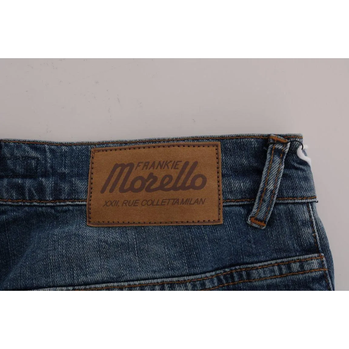 Frankie Morello Svelte Italian Denim - Slim Fit Blue Jeans