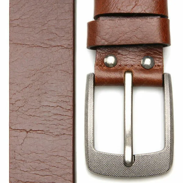 Full Grain Genuine Leather Belt - Milano Rugged (Tin Buckle)