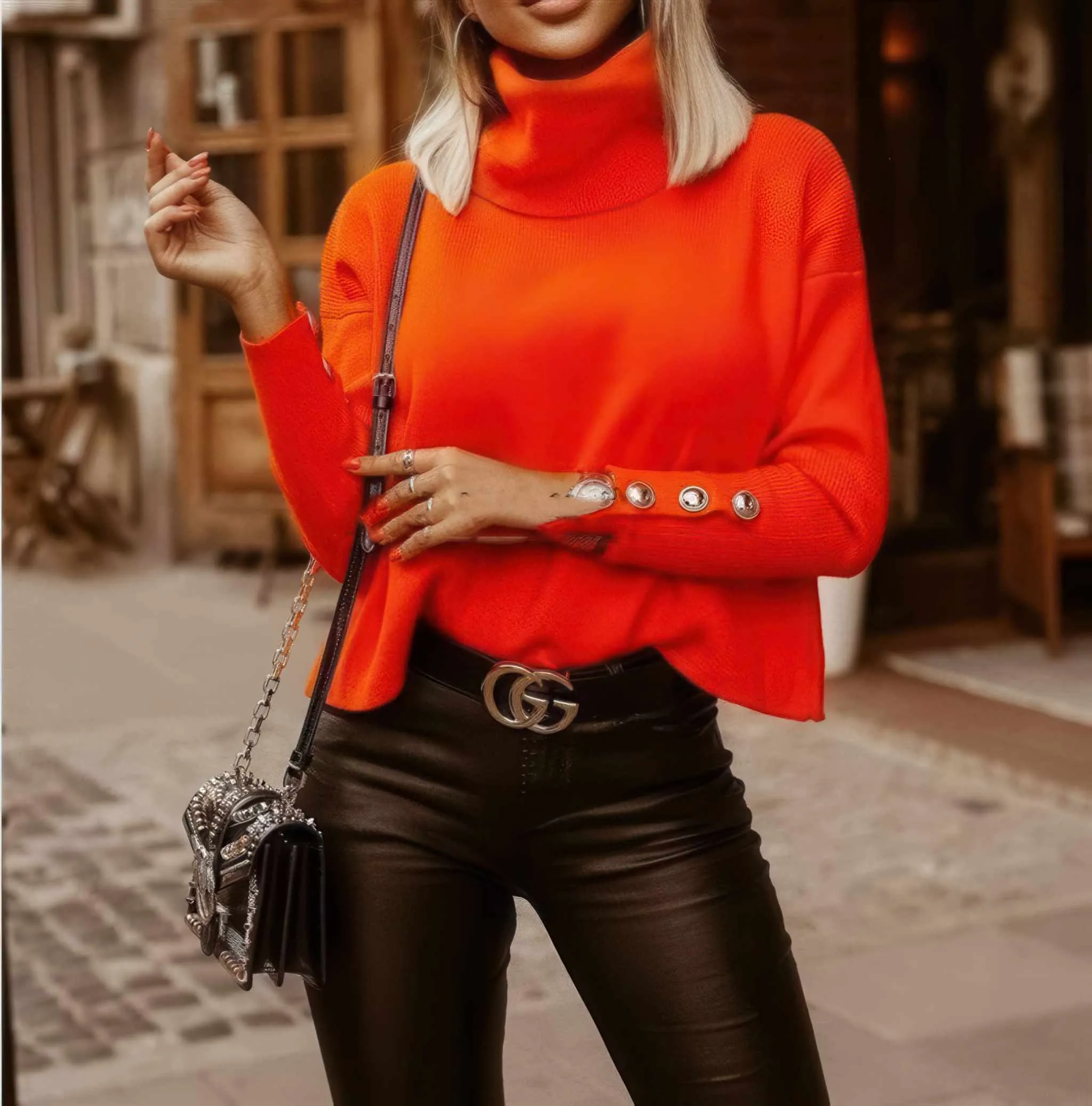 Glow Chic's Solid Color Turtleneck Sweater