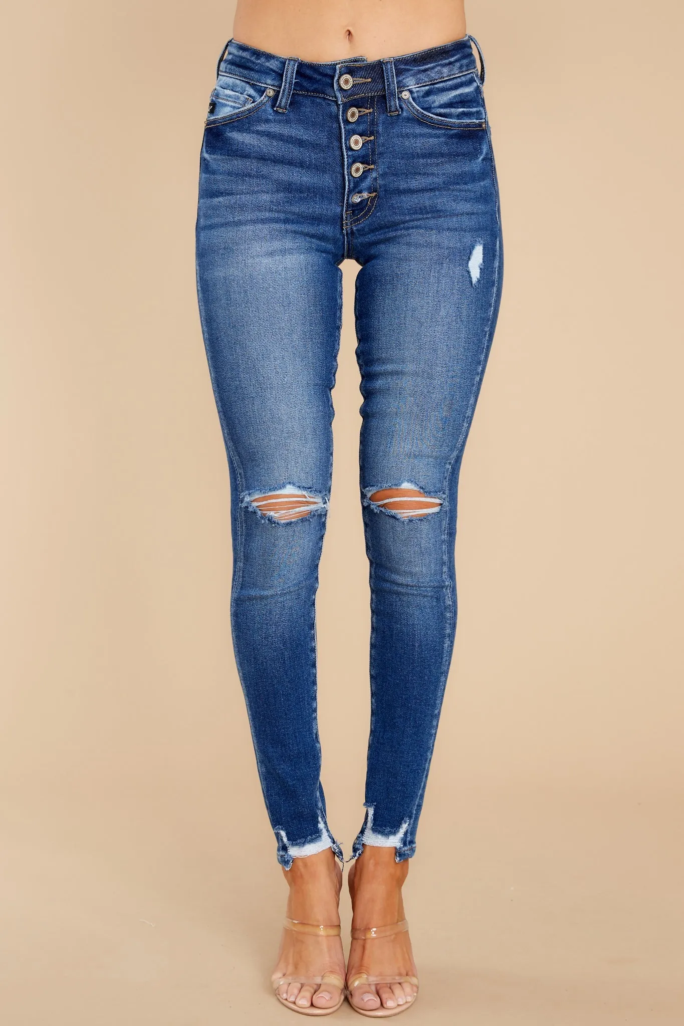 Good To Go Medium Wash Distressed Skinny Jeans