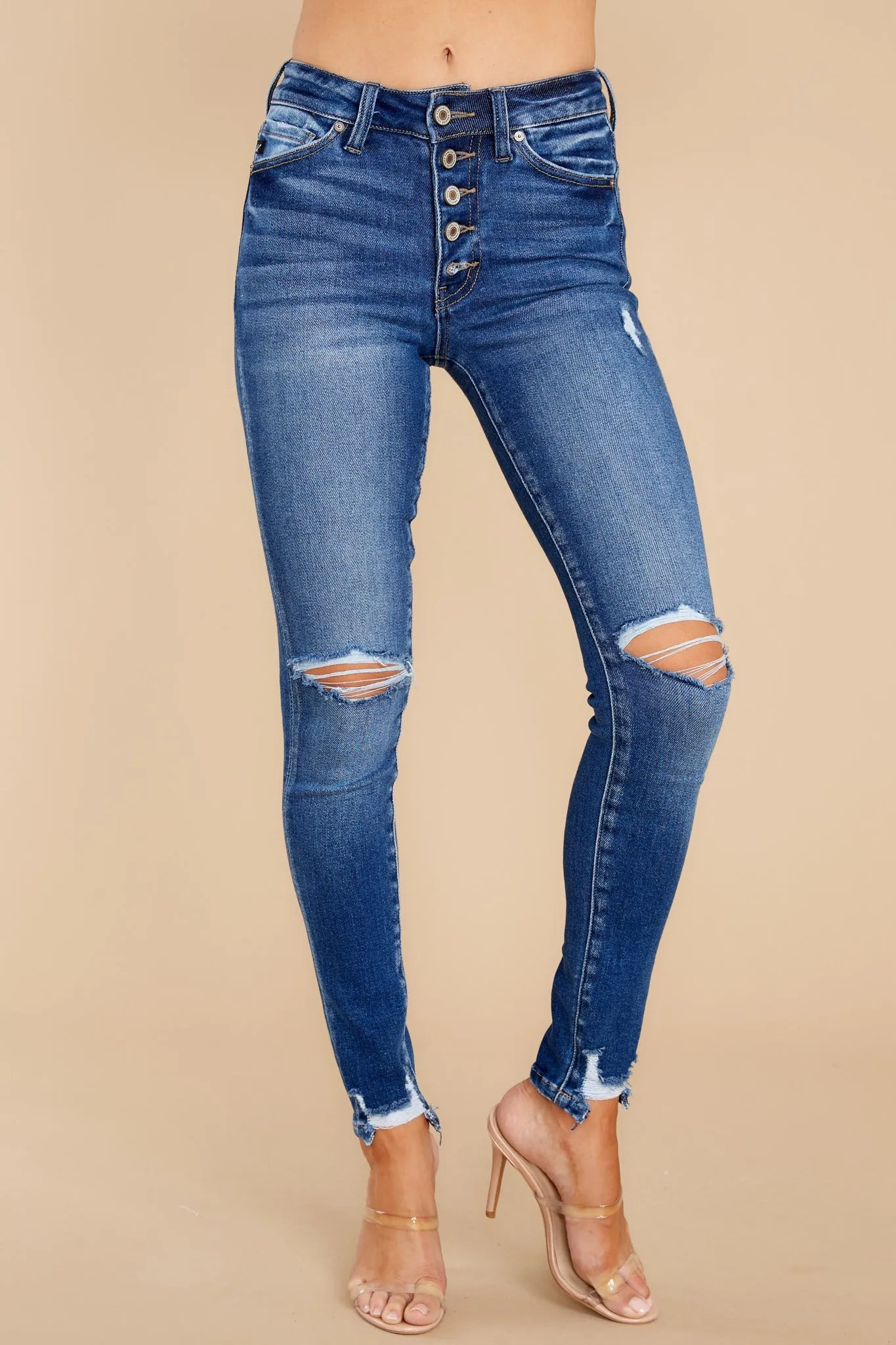 Good To Go Medium Wash Distressed Skinny Jeans