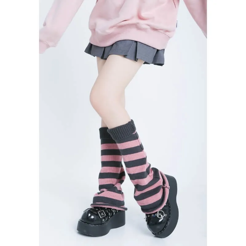 Grey pink y2k leg warmer