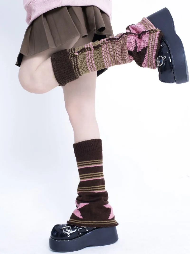 Gyaru Striped Leg Warmers