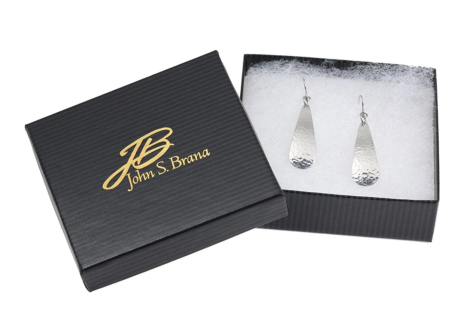 Hammered Long Aluminum Tear Drop Earrings