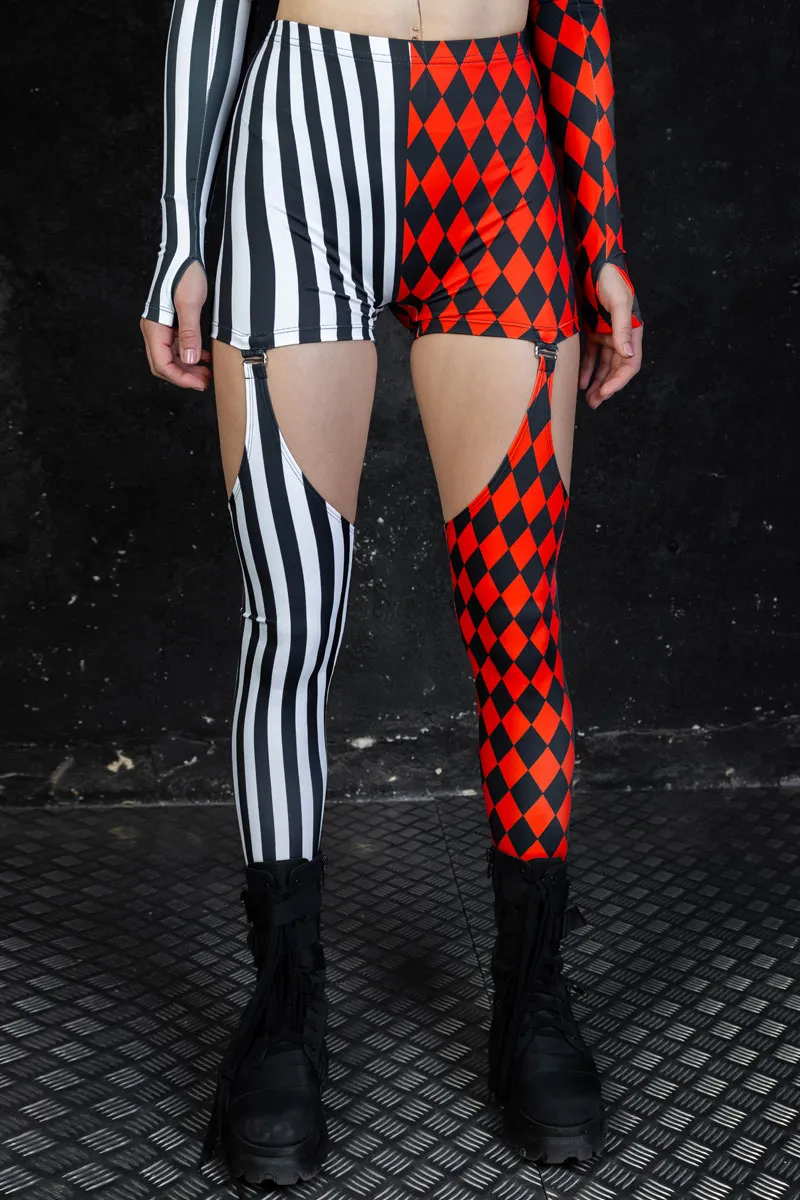 Harlequin Garter Leggings Set