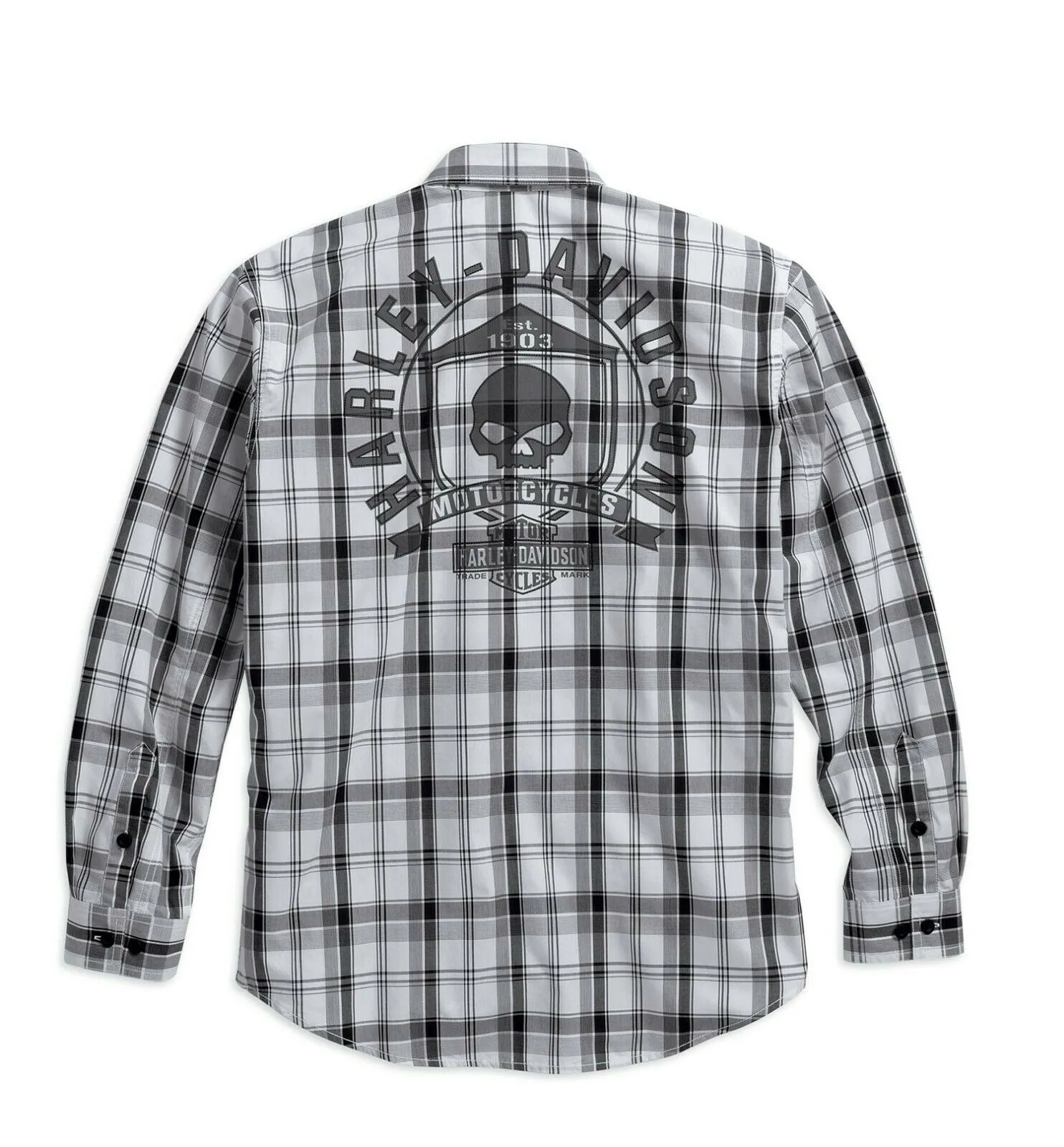 Harley-Davidson® Men's Skull Shield Plaid Shirt - 99008-16VM