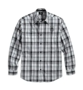 Harley-Davidson® Men's Skull Shield Plaid Shirt - 99008-16VM