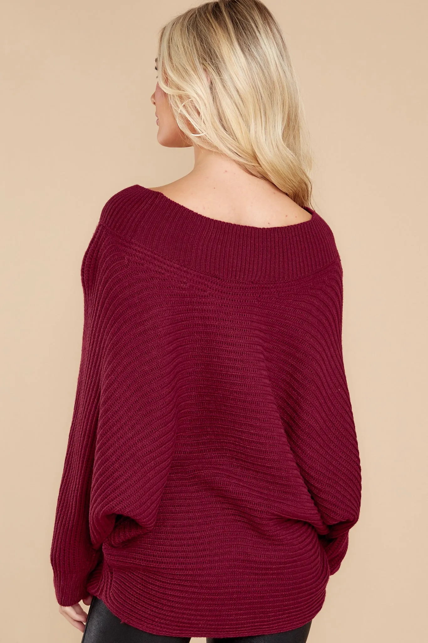 Heartwarming Feeling Burgundy Sweater