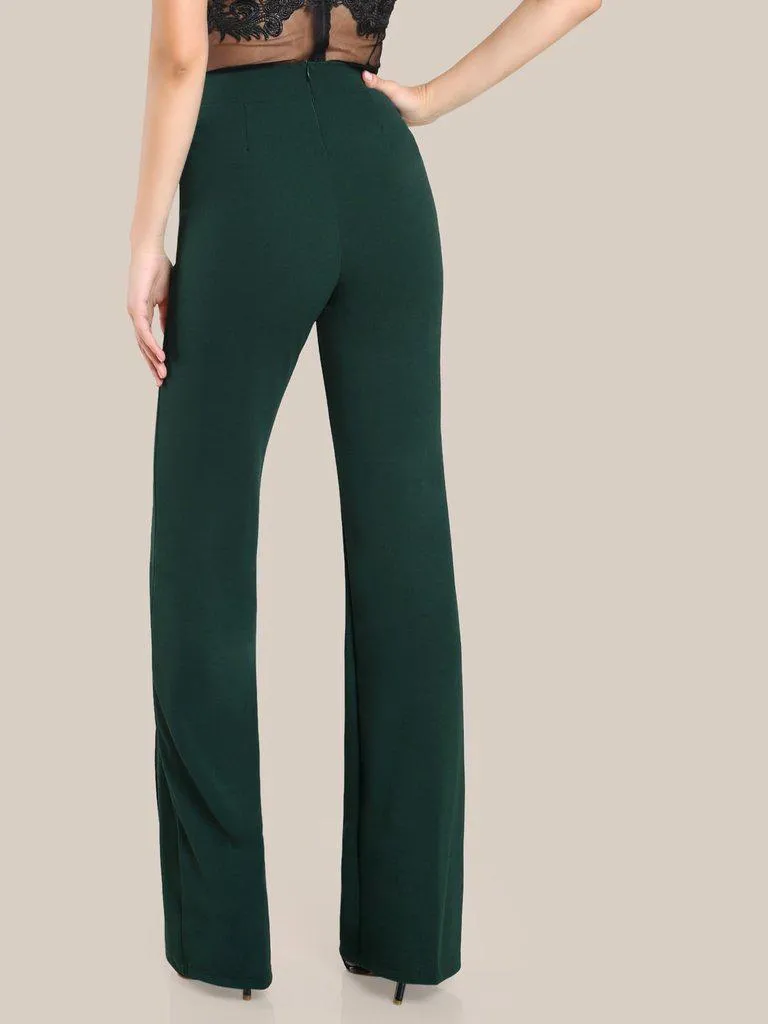 High Rise Piped Dress Pants