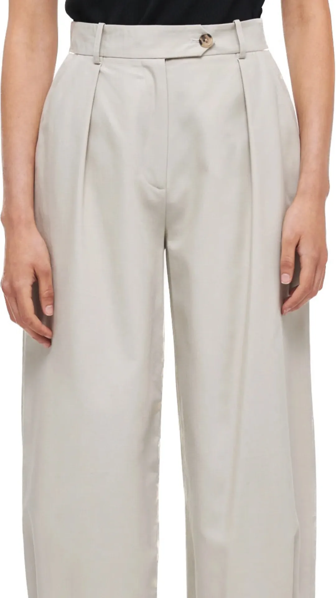 Him Barrel Leg Trousers in Chalk by Aligne