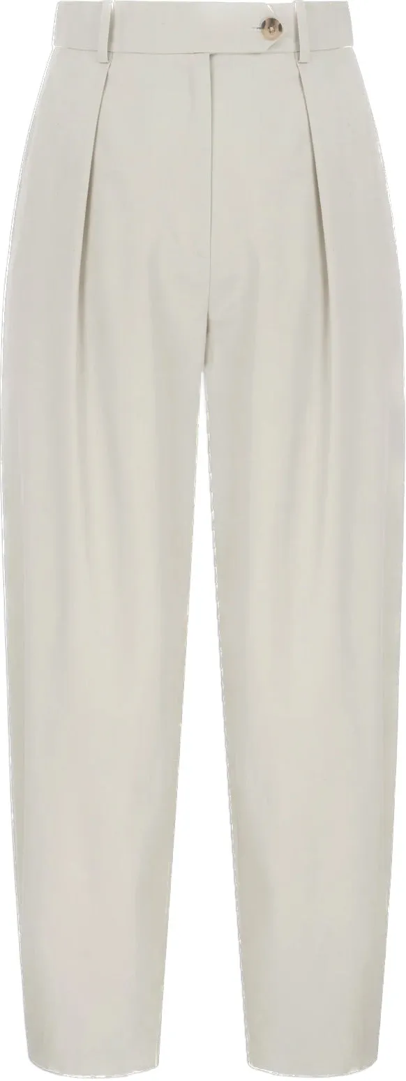 Him Barrel Leg Trousers in Chalk by Aligne