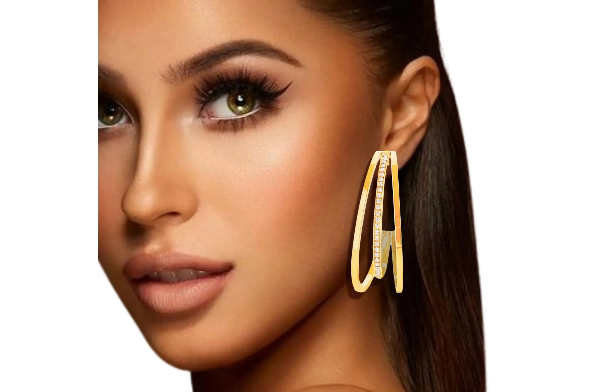 Hoop 14K Medium Triple Earrings Women