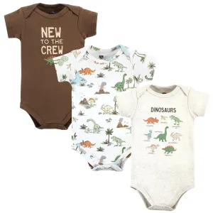 Hudson Baby Cotton Bodysuits, Dinosaur Adventures 3-Pack