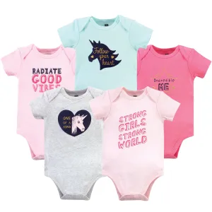 Hudson Baby Cotton Bodysuits, Good Vibes