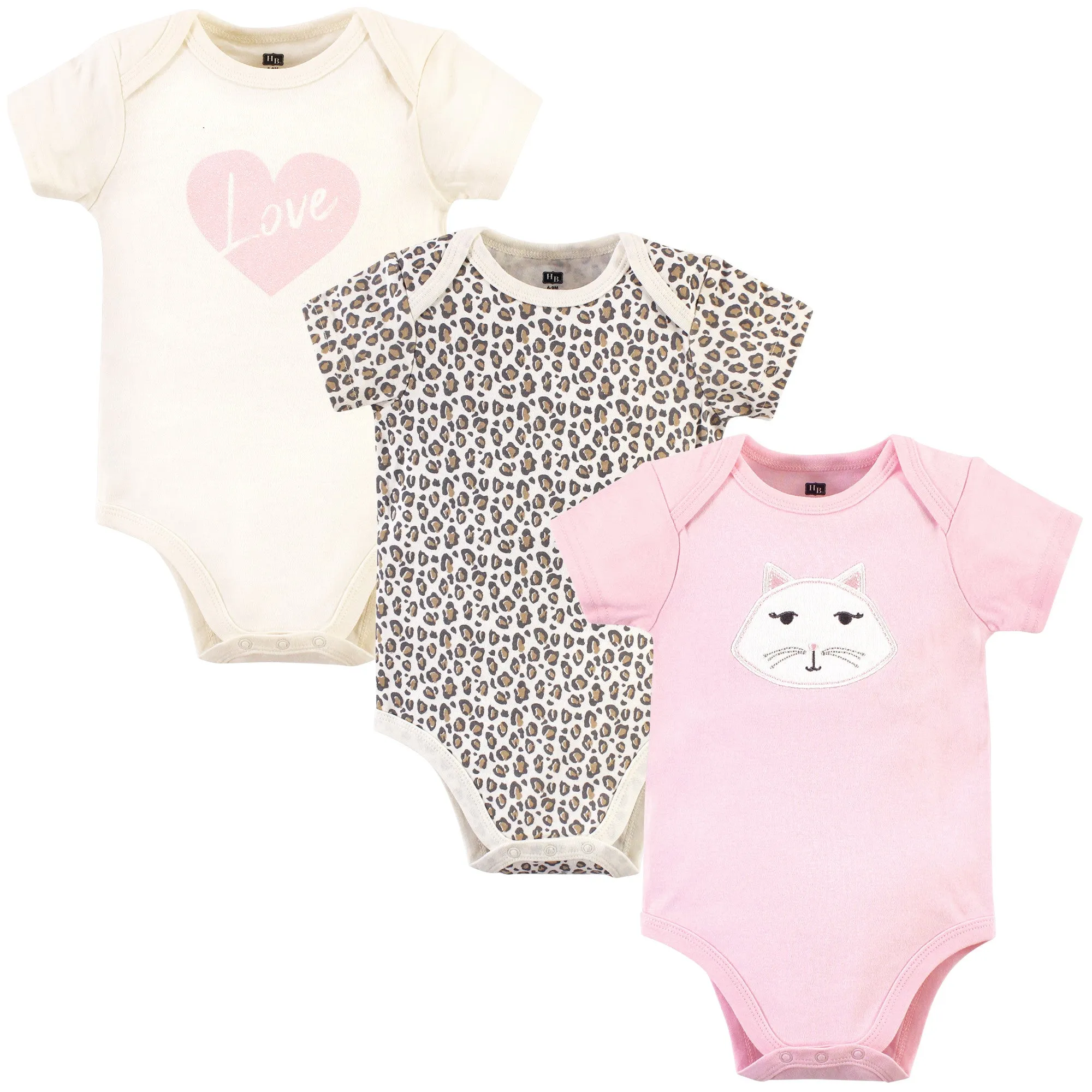 Hudson Baby Cotton Bodysuits, Kitty