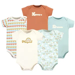 Hudson Baby Cotton Bodysuits, Magical Rainbow 5-Pack