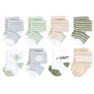 Hudson Baby Cotton Rich Newborn and Terry Socks, Little Lizard