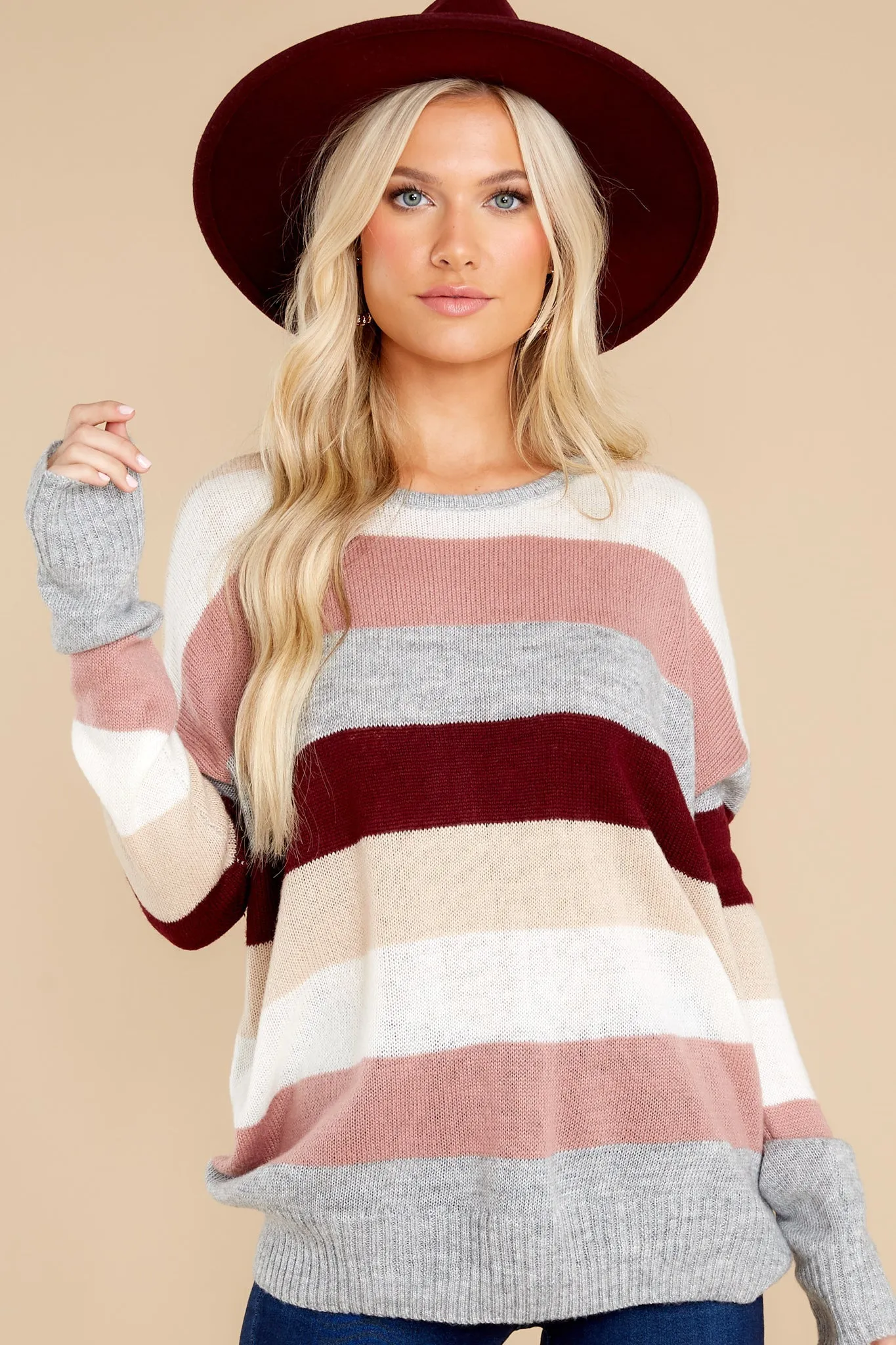 Innocent Fun Grey Multi Stripe Sweater