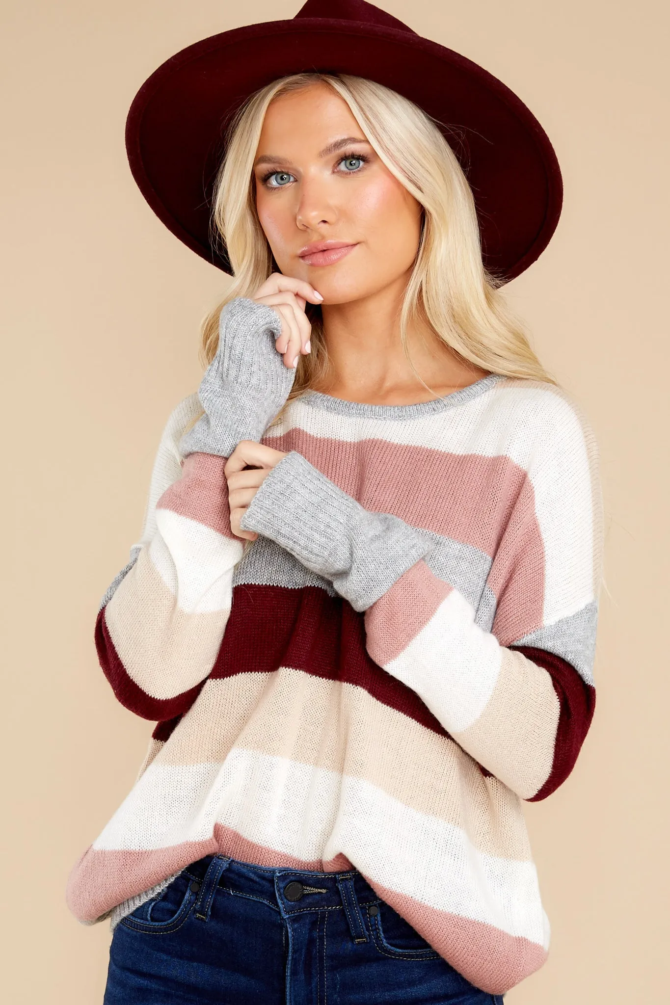 Innocent Fun Grey Multi Stripe Sweater