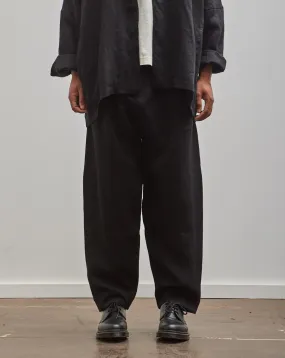 Jan-Jan Van Essche Pleated Trousers #68, Black Linen