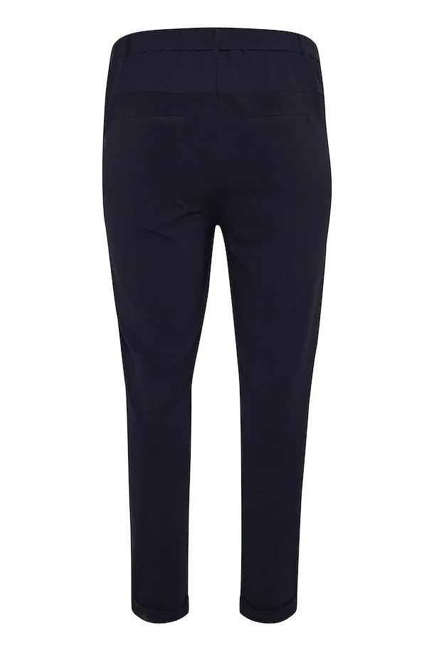 Kaffe Curve Jia Belt Pants in Navy